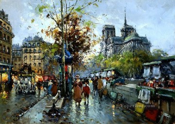 パリ Painting - yxj050fD 印象派のシーン パリジャン